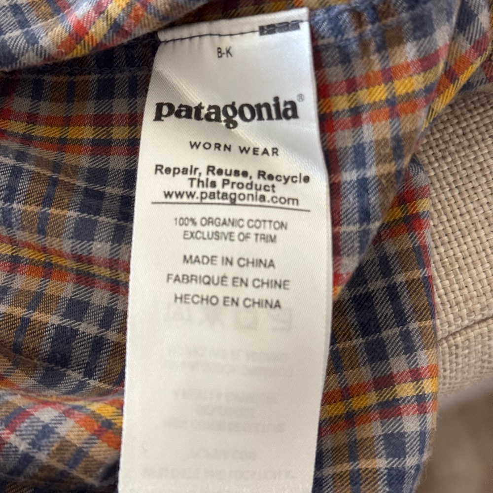 Men’s Patagonia Organic Cotton Flannel Shirt Sz L - Picture 4 of 5